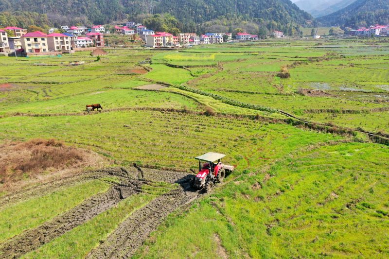 江西芦溪：高效农机助春耕