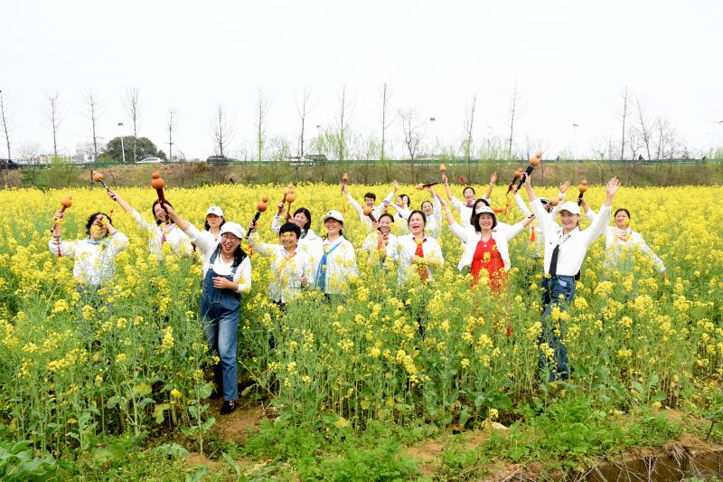 江西南丰：油菜花开迎游客